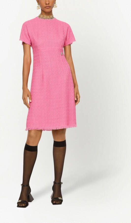 Dolce & Gabbana Mini-jurk met korte mouwen Roze