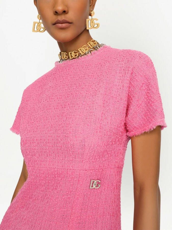 Dolce & Gabbana Mini-jurk met korte mouwen Roze