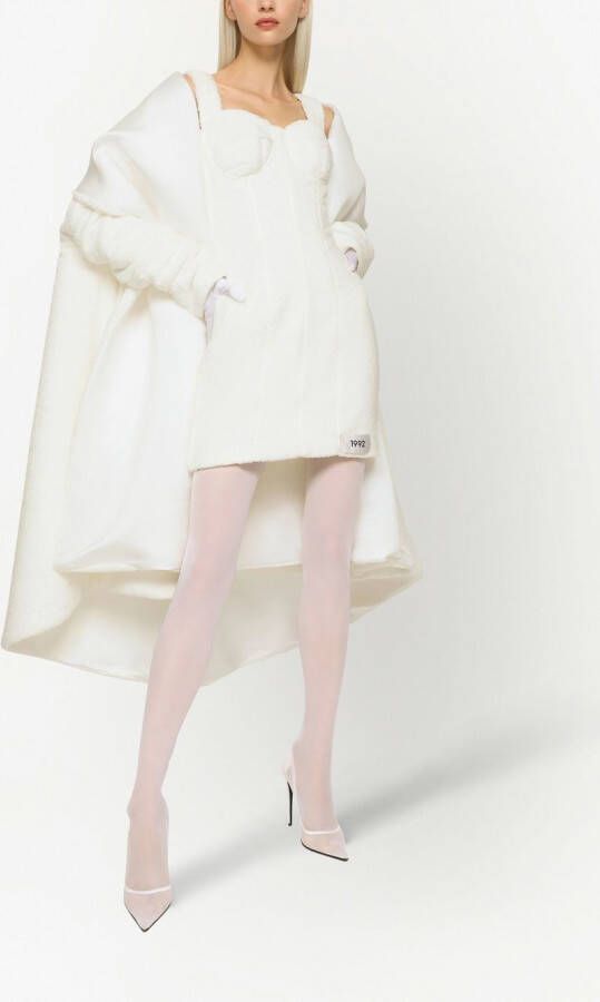 Dolce & Gabbana KIM mini-jurk van badstof Wit