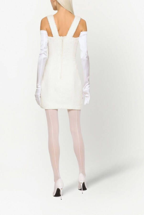 Dolce & Gabbana KIM mini-jurk van badstof Wit