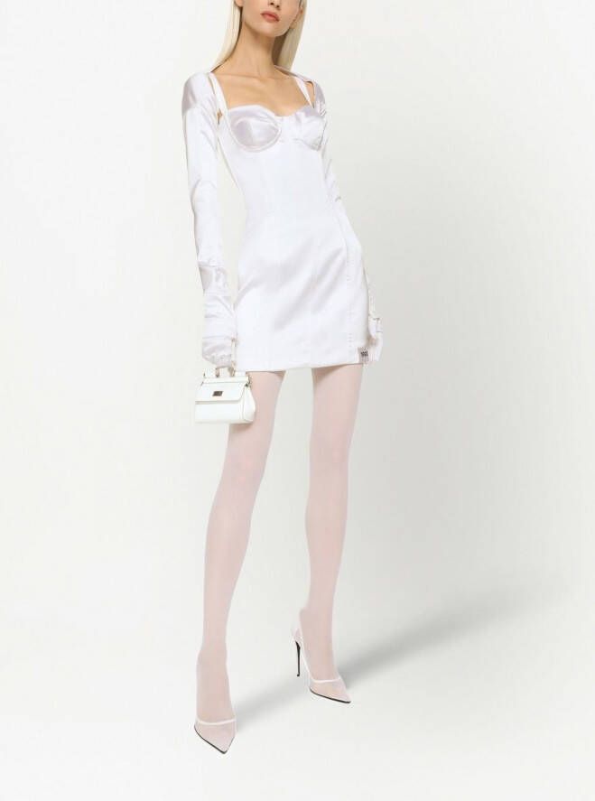 Dolce & Gabbana KIM satijnen mini-jurk Wit
