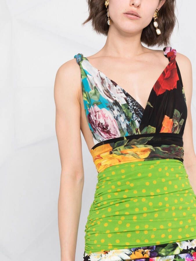 Dolce & Gabbana Mini-jurk met patchwork Zwart