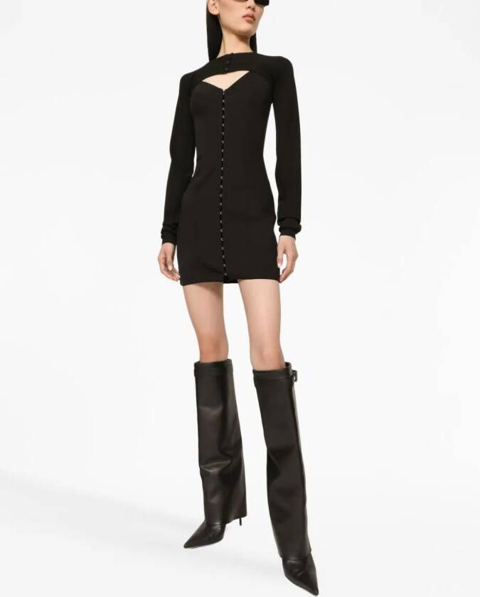 Dolce & Gabbana Mini-jurk met V-hals Zwart