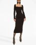 Dolce & Gabbana Mini-jurk met vierkante hals Bruin - Thumbnail 3