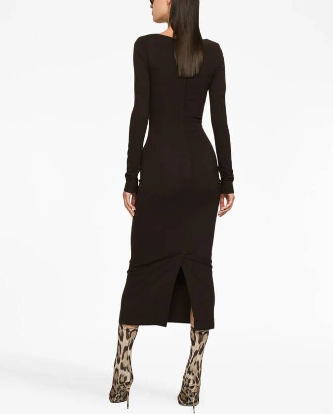 Dolce & Gabbana Mini-jurk met vierkante hals Bruin