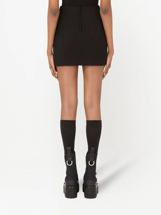 Dolce & Gabbana Crêpe mini-rok met logo-applicatie Zwart