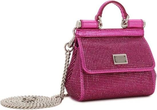 Dolce & Gabbana Tas verfraaid met stras Roze