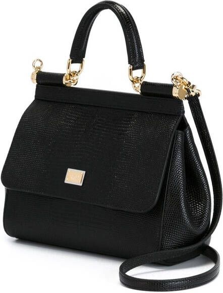 Dolce & Gabbana Medium Sicily schoudertas Zwart