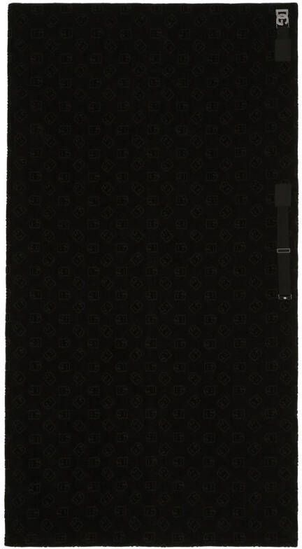 Dolce & Gabbana DG monogram strandlaken met jacquard Zwart