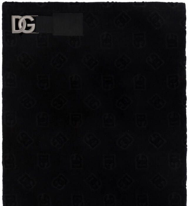 Dolce & Gabbana DG monogram strandlaken met jacquard Zwart