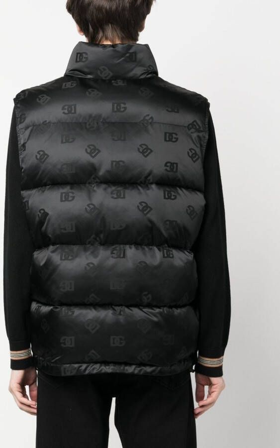 Dolce & Gabbana Bodywarmer met monogram jacquard Zwart