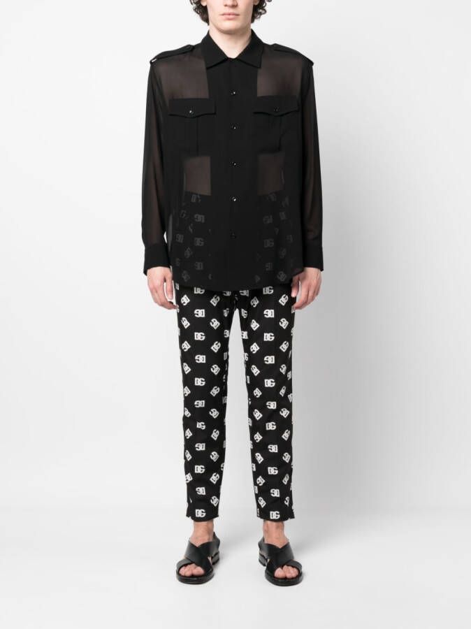 Dolce & Gabbana Broek met monogramprint Zwart