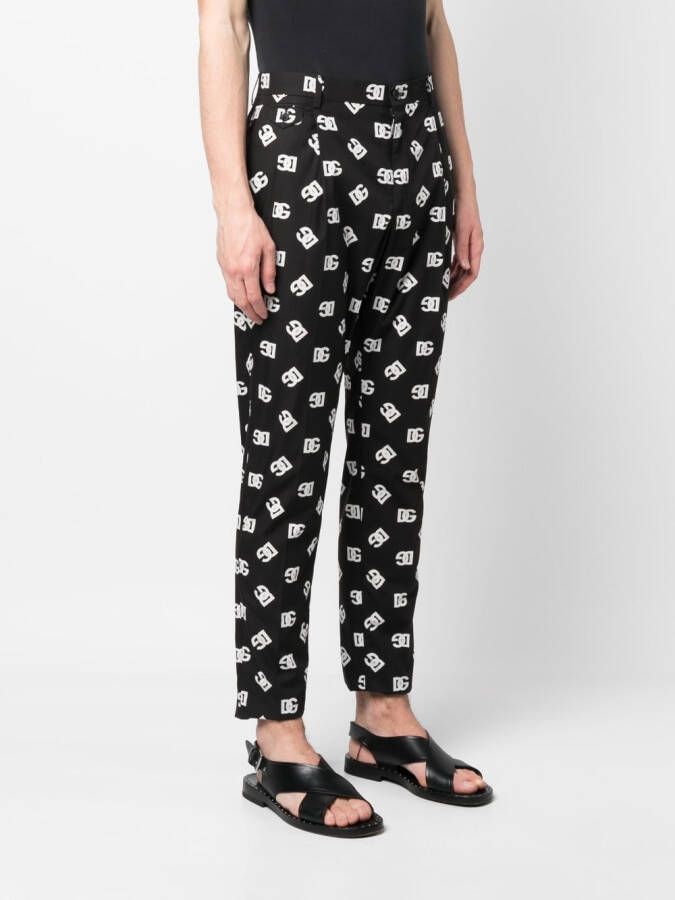 Dolce & Gabbana Broek met monogramprint Zwart