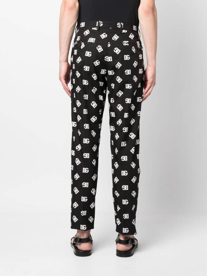 Dolce & Gabbana Broek met monogramprint Zwart