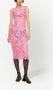 Dolce & Gabbana Midi-jurk met bloemenkant Roze - Thumbnail 3