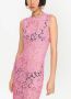 Dolce & Gabbana Midi-jurk met bloemenkant Roze - Thumbnail 5