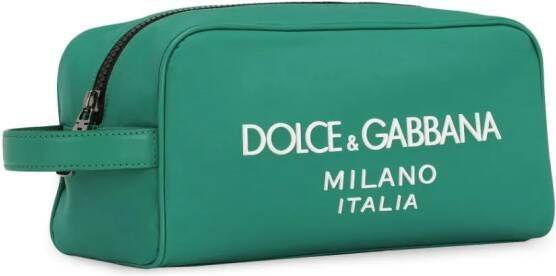 Dolce & Gabbana Toilettas met logoprint Groen