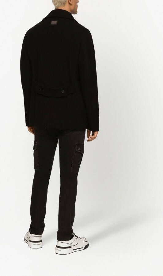 Dolce & Gabbana Sailorjas met dubbele rij knopen en logo label Zwart