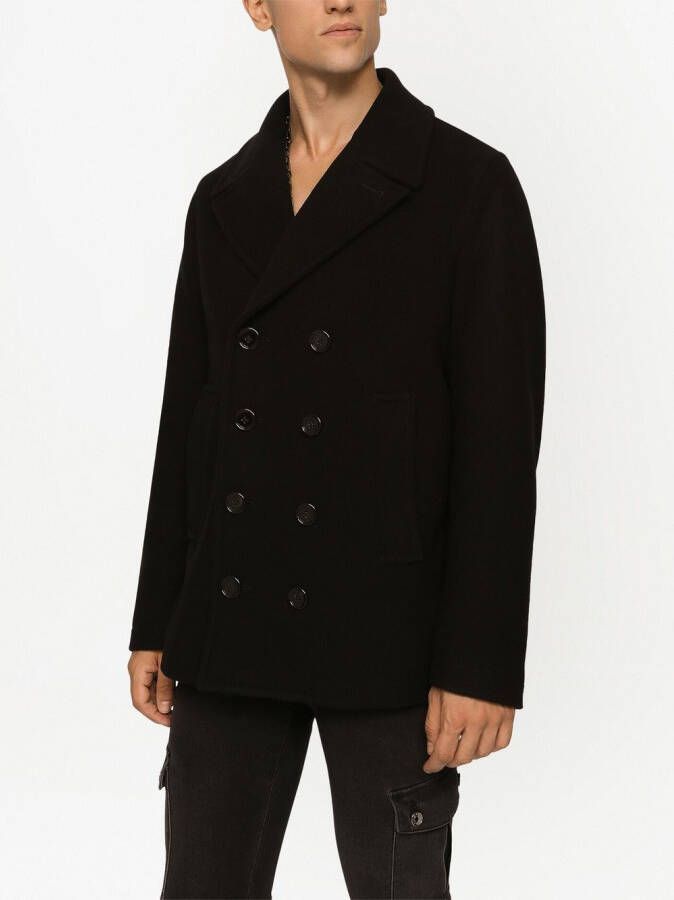 Dolce & Gabbana Sailorjas met dubbele rij knopen en logo label Zwart