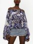 Dolce & Gabbana Chiffon blouse met zebraprint Blauw - Thumbnail 5