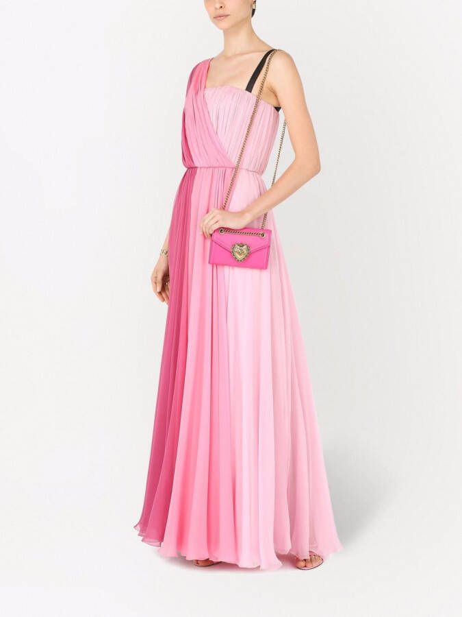 Dolce & Gabbana Asymmetrische chiffon maxi-jurk Roze