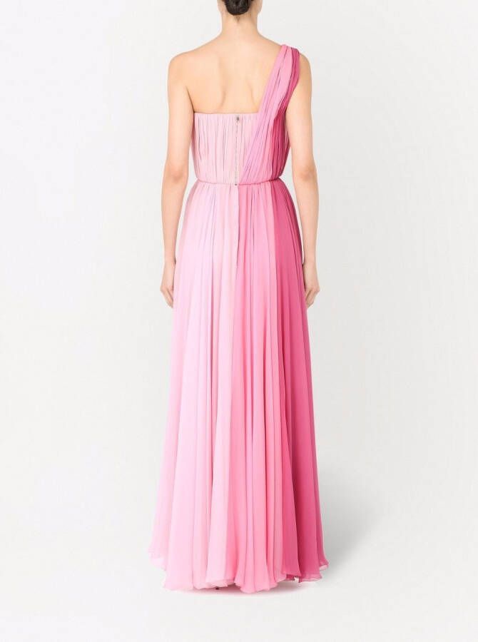 Dolce & Gabbana Asymmetrische chiffon maxi-jurk Roze