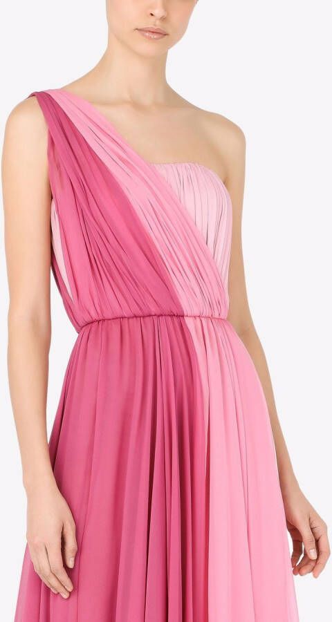 Dolce & Gabbana Asymmetrische chiffon maxi-jurk Roze