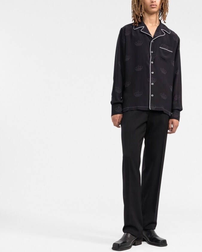 Dolce & Gabbana Overhemd met contrasterend stiksel Zwart