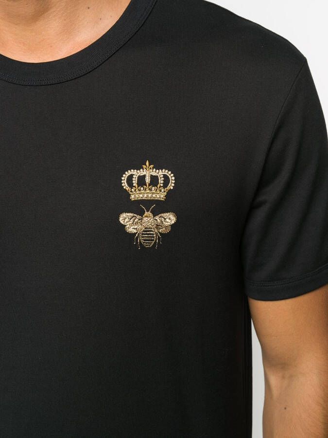 Dolce & Gabbana Overhemd met geborduurde kroon Zwart