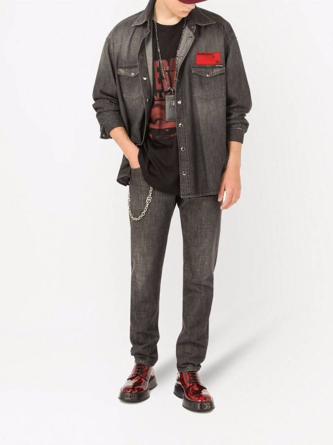 Dolce & Gabbana Overhemd met logopatch Grijs