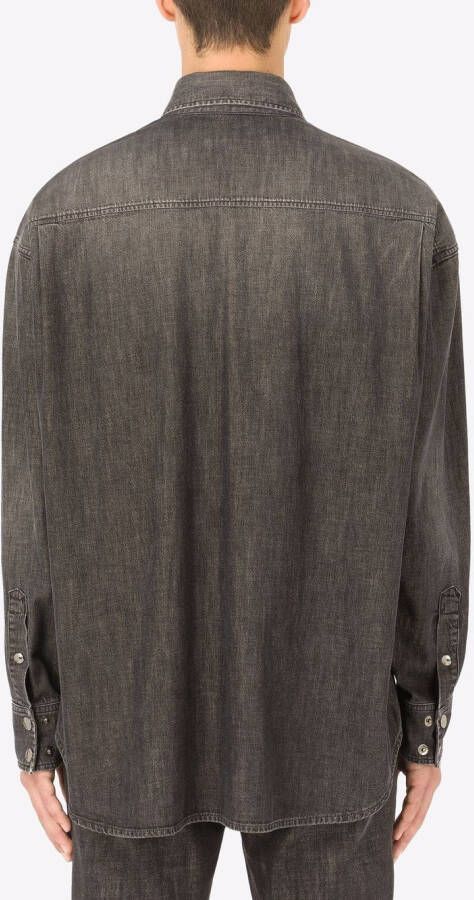 Dolce & Gabbana Overhemd met logopatch Grijs
