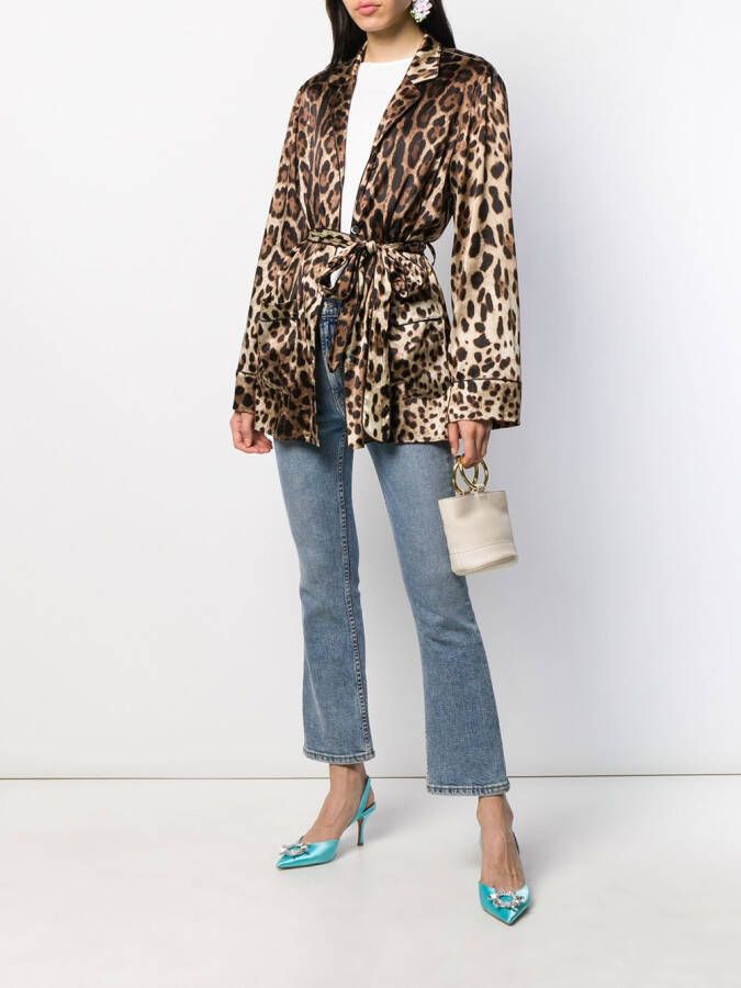 Dolce & Gabbana Overhemd met luipaardprint Bruin