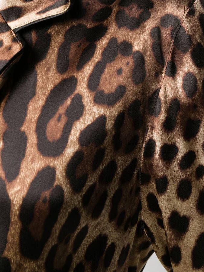 Dolce & Gabbana Overhemd met luipaardprint Bruin