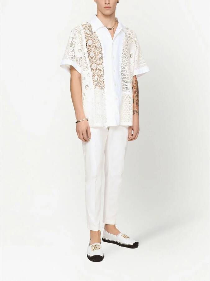Dolce & Gabbana Bowlingshirt met kant Wit