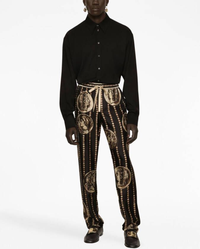 Dolce & Gabbana Overhemd met puntkraag Zwart