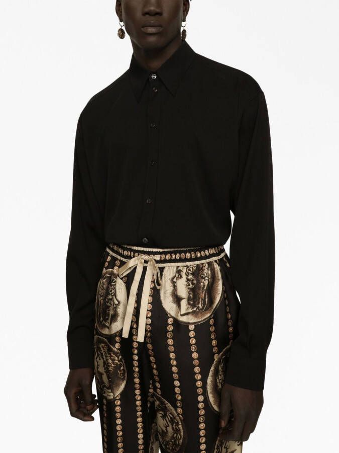 Dolce & Gabbana Overhemd met puntkraag Zwart