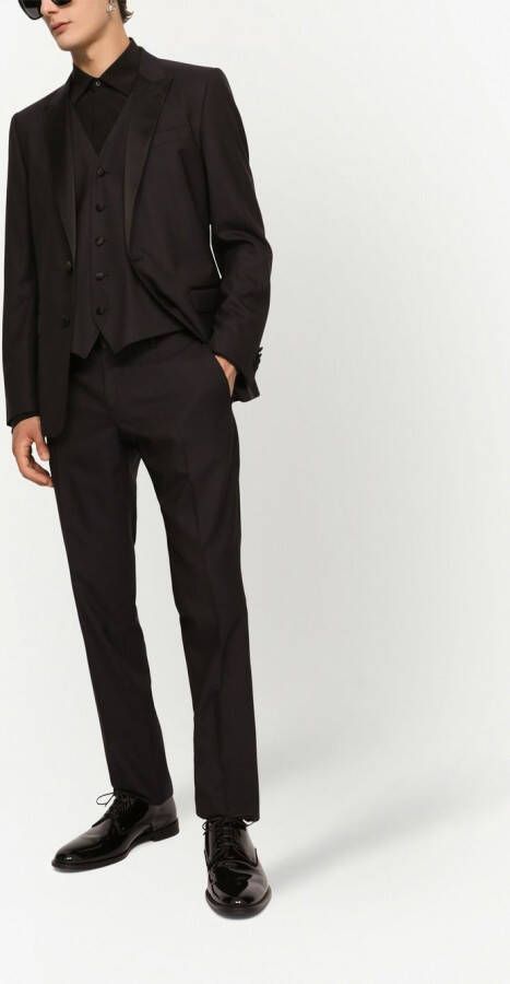 Dolce & Gabbana Driedelig pak van wol-zijde Blauw