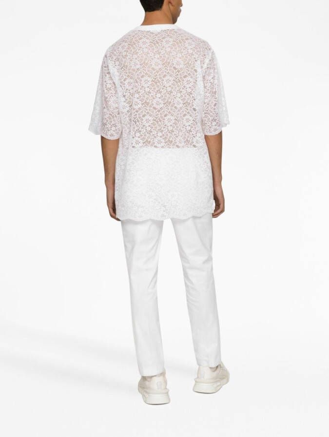 Dolce & Gabbana Pantalon met geborduurd logo Wit