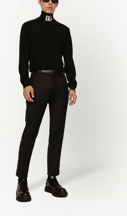 Dolce & Gabbana Pantalon met logo afwerking Zwart