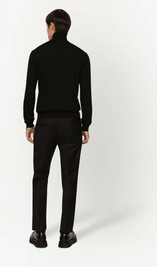 Dolce & Gabbana Pantalon met logo afwerking Zwart