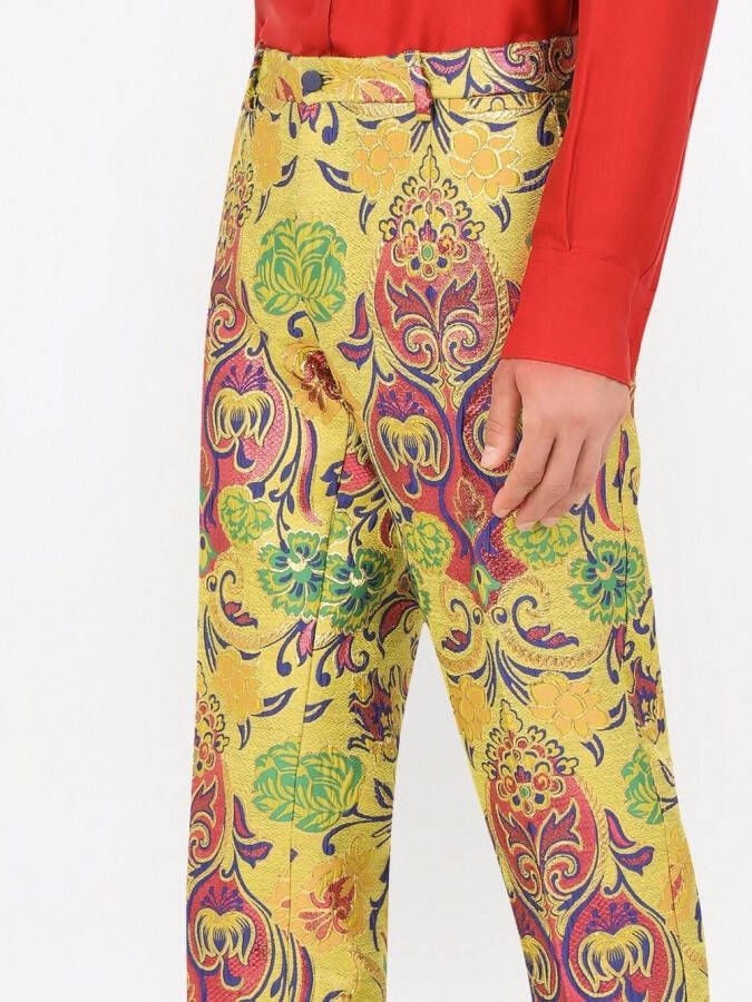 Dolce & Gabbana Pantalon met patroon Geel