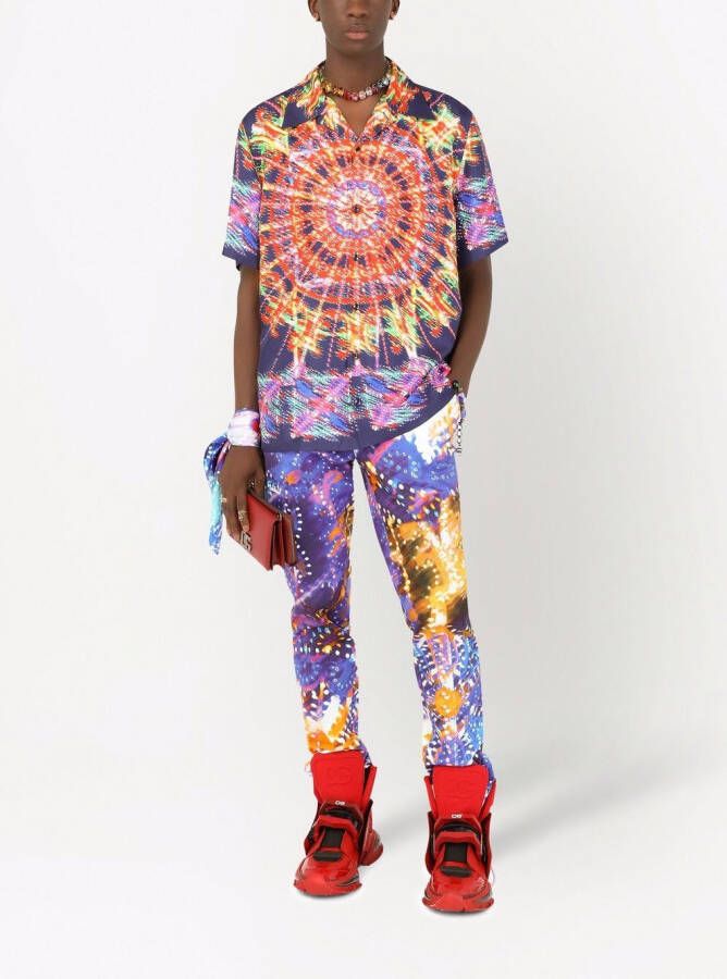 Dolce & Gabbana Pantalon met print Blauw