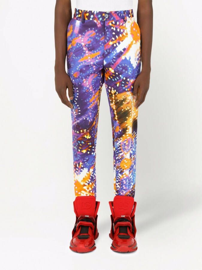 Dolce & Gabbana Pantalon met print Blauw