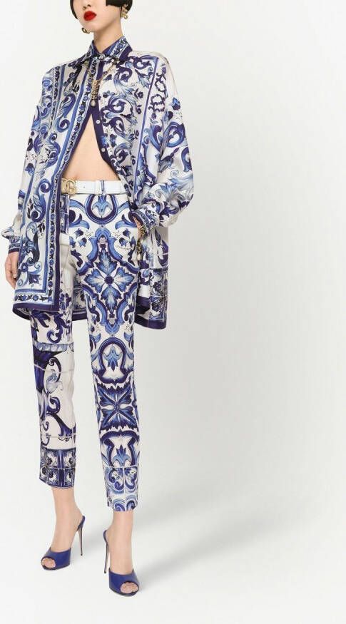Dolce & Gabbana Pantalon met print Blauw