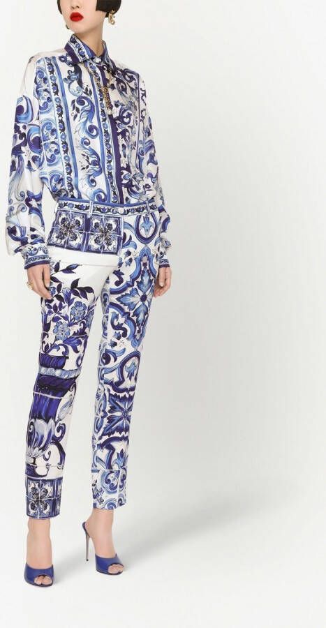 Dolce & Gabbana Pantalon met print Blauw