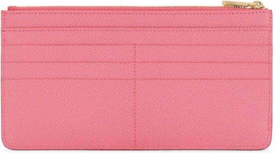 Dolce & Gabbana Leren pasjeshouder met logo label Roze