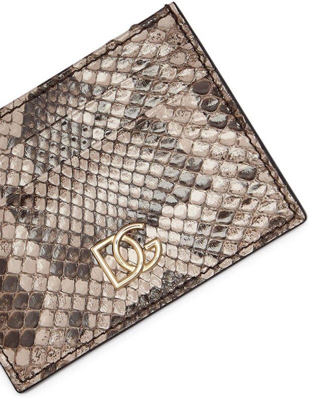 Dolce & Gabbana Pasjeshouder met slangenleerprint Beige