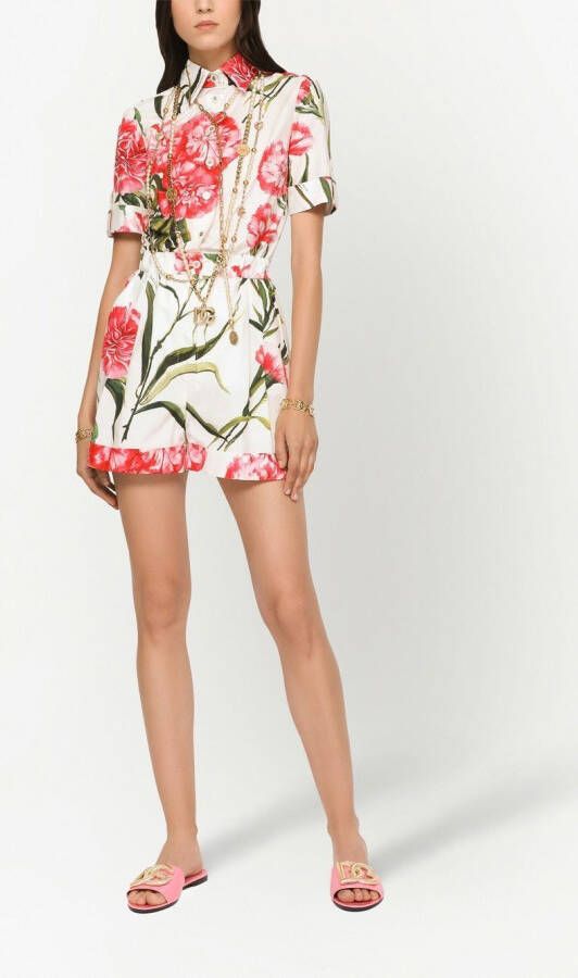 Dolce & Gabbana Playsuit met bloemenprint Wit