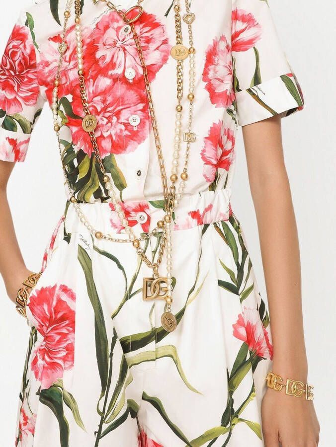 Dolce & Gabbana Playsuit met bloemenprint Wit