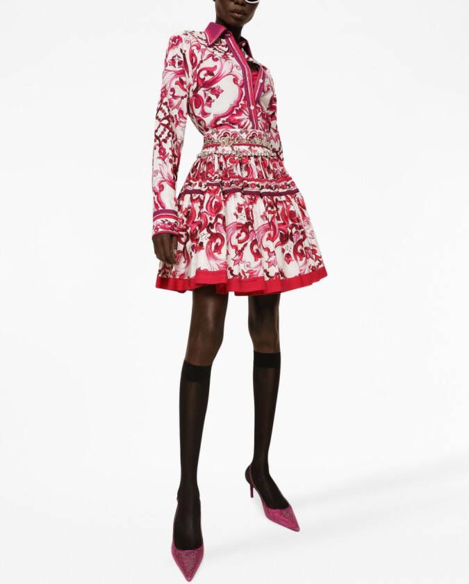 Dolce & Gabbana Plooirok met print Rood